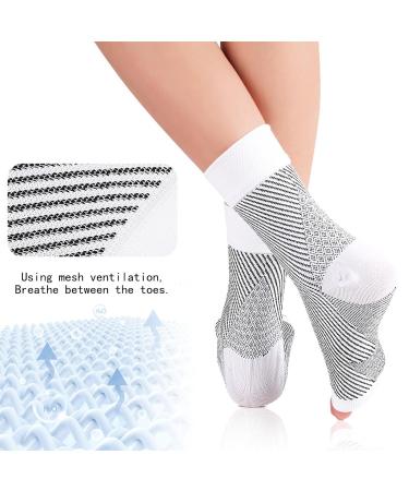 2 Pairs Comprex Ankle Sleeves Neuropathy Socks for Women Men Plantar Fasciitis Socks Compression Socks Soothe Tendon Anti Fatigue Toeless Ankle Brace Foot Relief Socks for Pain (l/xl) - Buy Online on GoSupps.com