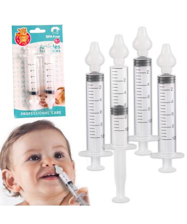 Nasal Syringe for Baby - 4PCS - Safe Silicon Baby Nasal Aspirator Qucik Syringe Nose Cleaner Rinsing Tool for Baby/Infant/Kid Transparent
