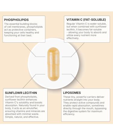 Miracles of Health Liposomal Vitamin C 2100mg | 180 Veggie Capsules 60 Day Supply | Fast Absorbing Bioavailability | Powerful Antioxidant & Immune Support Supplement - Buy Online on GoSupps.com