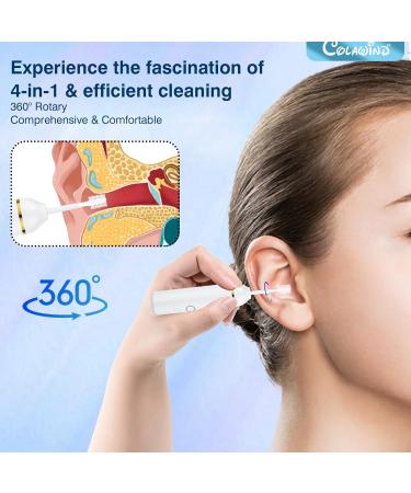 Premium Ear Wax Removal Tool Kit - Electric Ear Pick with 4 Tips for Adults & Kids | Effective Earwax Cleaner & Pressure Relief - Buy Online on GoSupps.com