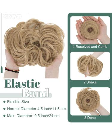 SEGO Dark Blonde Large Bun Hairpiece with Elastic Band - Hair Tie & Extensions for Women | Ponytail Braid (55g) - Buy Online on GoSupps.com