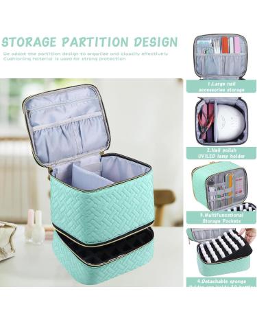ycezw Gel Nail Polish Organizer | Nail Polish Storage Case | 2-Layer Storage Case Carrying Case for Nail Supplies Multifunctional Organizer - Buy Online on GoSupps.com