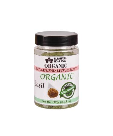 Blessfull Healing Organic Basil 100 Gram Airtight Container (Packing May Vary) 100 Gram 3.35 oz