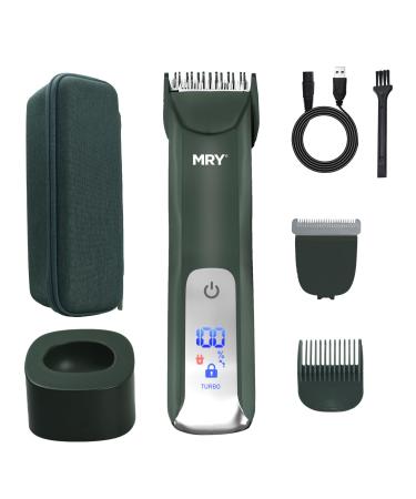 MRY Groin Trimmer for Men Women Ipx6 Waterproof USB Charging Trimmer/Light and Ceramic Blade Electric Trimmer for Men Women for Pubic/Body/Groin Grooming/Face/Legs/Facial(Ash Black Color)