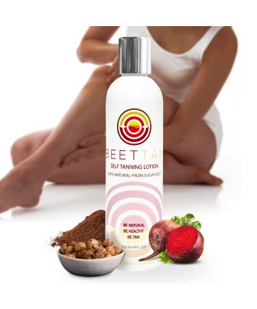 BeetTan Organic Self Tanning Lotion (All Natural) Indoor Sunless Tanning Cream Made With DHA Beet Extract (Stain-Free) Naturally Glowing Tan (Tropical Scent)