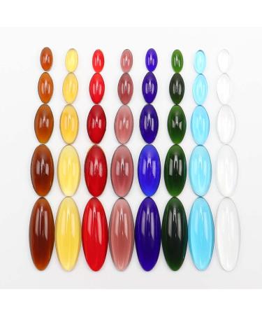 100PCS 25mm Green Oval Glass Jewels for Tiffany Style Lampshades, Window Panels, and Suncatchers - Buy Online on GoSupps.com