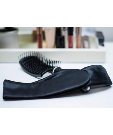 Mulberry Silk Spa Headband for Women - Adjustable, Black Beauty Hairband for Skincare, Makeup, and Washing Face - Ideal for Thick or Curly Hair - Buy Online on GoSupps.com