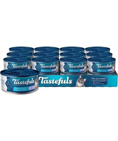 Tastefuls Natural Wet Cat Food Chicken Entr e in Gravy Morsels 5.5 oz - Pack of 24 Large Cans - Pack of 24 Chicken Morsels