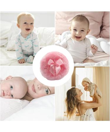 Baby Soft Powder Puff - 4 Inch Powder Puff | Body Powder Puff with Ribbon Bow | Reusable Powder Applicator for Body | Washable Round Powder Puff Pink - Buy Online on GoSupps.com