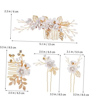 FRCOLOR 1 Set Comb Set Pearl Hair Pin Bride Headdress Side Combs for Styling Rhinestones Wedding Side Comb Decorative Hair Combs Floral Hairpins Flower Hair Accessories White Alloy - Buy Online on GoSupps.com