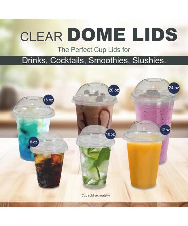 Morning Dew (1000 Count) 16-24 oz Dome Lids For PET Cups Disposable Lids With Hole Clear Plastic Snap Fit Lids For Iced Coffee Cold Drinks Milkshake Slushies Smoothies Dome Lid 16-24 oz - Buy Online on GoSupps.com