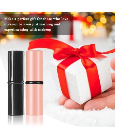 Falliny Kabuki Makeup Brush Set - Insultable Portable Powder Brushes with Covers for Blush Bronzer & Cosmetics - 2 Pieces Black & Pink - Buy Online on GoSupps.com