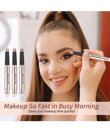 POP! 3-Piece Glitter Eyeshadow Stick Set - Smudge Proof Brown Eye Shadow Pencils with Soft Smudger, Waterproof 2-in-1 Shimmer Pen - Long Lasting Highlighter Makeup - Buy Online on GoSupps.com