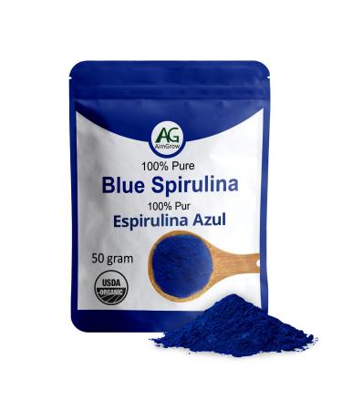Aimgrow Blue Spirulina Antioxidant Rich Blue Spirulina Powder Non-GMO and Gluten-Free 50 Grams