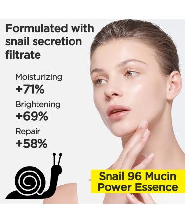 Snail Mucin 96% Power Repairing Essence - 110ml Hydrating Serum for Dull Skin & Fine Lines | Extra Size Snail Secretion Filtrate - Buy Online on GoSupps.com