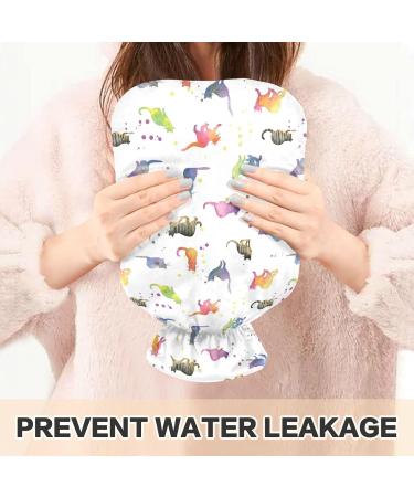 Hot Water Bottle 2L with Rainbow Cat Cover - Cute Kitten Design for Pain Relief & Winter Warmth - Buy Online on GoSupps.com