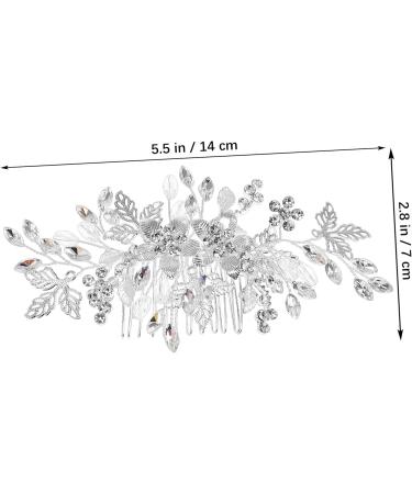 Beatifufu Rhinestone Tuck Comb Leaf Bridal Headpieces Bride Hair Side Comb Pearl Bridal Hair Accessories Wedding Accessories Bridal Hair Comb Side Combs Flower Girl Hair Accessory Metal - Buy Online on GoSupps.com