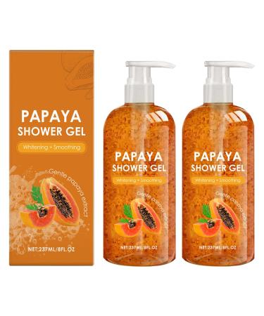 blmcoos Papaya Brightening Shower Gel Exfoliating Shower Gel Brightening Smoothing Oil Control Moisturizing for Daily Body Cleansing (2)