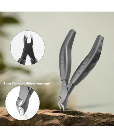 Cuticle Nippers Black Nail Scissors Toenails Cuticle Remover 5 mm Professional Nail Clippers Professional Manicure Tools Cuticle Cutter with Rubber Handle - Buy Online on GoSupps.com