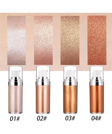  HADAVAKA 20ml Glitter Body Makeup Liquid Cream Bronzer Smooth Shine Liquid Foundation Moisturizing Shiny Face Body Skin Highlighter Lotion Instant Result Sparkles and Deepens Skin Tone (02#) - Buy Online on GoSupps.com