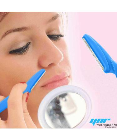 Buy Eyebrow Razors & Facial Hair Remover - Blue Shaver & Trimmer for Men & Women | Exfoliating Dermaplaning Tool - Buy Online on GoSupps.com