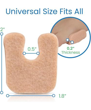 ViveSole U-Shaped Callus Cushions - 24 Pack | Pain Relief Corn Pads for Feet Blister Protection Self-Stick Adhesive Felt Padding Horseshoe Pads for Calluses - Buy Online on GoSupps.com