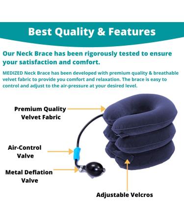 Medized Inflatable Cervical Neck Traction Device - Adjustable Blue for Spinal Alignment & Neck Relief - Shop Internationally - Buy Online on GoSupps.com