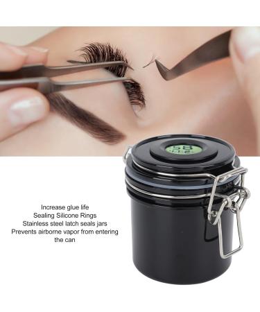 Eyelash Glue Storage Tank Sealed Hygrometer Large Capacity Eyelash Glue Storage Jar 250ml Screen for Eyelash Shop (Black) - Buy Online on GoSupps.com