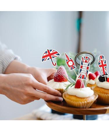 48 Pcs Cake Toppers King Charles Coronation Decorations 2023 Union Jack Party Supplies Kings Coronation Decorations King Charles III Cupcakes Toppers Cute Party Decorations - Buy Online on GoSupps.com