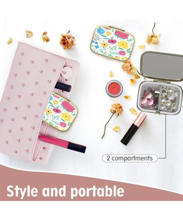 Cute Small Pill Case for Pockets & Purses | Elegant 2-Compartment Travel Medicine Organizer for Pills & Vitamins | Perfect Gift - Buy Online on GoSupps.com