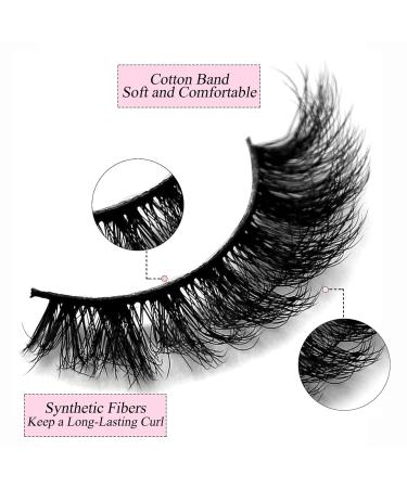 8 Pairs Wispy Mink Lashes - Fluffy 5D Volume Fake Eyelashes for Natural Looks | BTLLSSH 3D621 - Buy Online on GoSupps.com