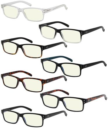 Eyekepper 5 pieces Classic Spring Hinge Reading Glasses Sun Reading Glasses Blue Light Blocking-b40-7 pieces 1.5 diopters