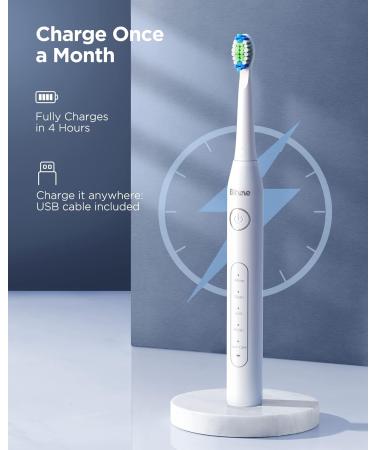 Bitvae Dual Ultrasonic Electric Toothbrush 2-Pack with Holders and 8 Brush Heads - 5 Modes, Rechargeable, Black & White | 30 Days Power for Healthy Teeth - Buy Online on GoSupps.com