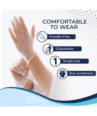 Cureguard Vinyl Exam Gloves (Case of 1000 - Large) Powder Free Latex Free Disposable Great for a Medical Facility Lab Food Service or Beauty Business Waterproof Synthetic Single Use Gloves Large (Pack of 1000) 1000 - Buy Online on GoSupps.com