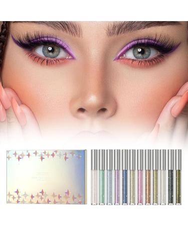  Generisch Set of 12 liquid glitter eyeshadows - 24 ml - Eye makeup - Quick-drying and colorfast - Suitable for (One size fits all) - Buy Online on GoSupps.com