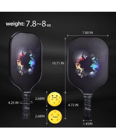 Niupipo Pro Graphite Pickleball Paddle Set - USAPA Approved, Polypropylene Honeycomb Core, Lightweight Racket with Cushion Grip, Includes 2 Paddles, 4 Balls, Portable Bag - Buy Online on GoSupps.com