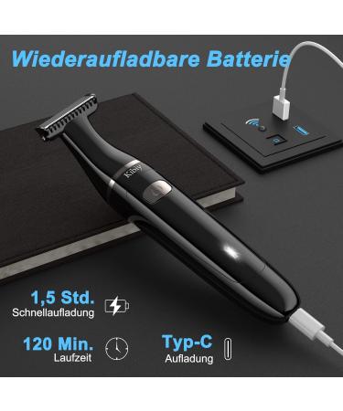 Intimate Razor for Men - Waterproof Body Groomer & Face Trimmer | IPX7 Wet/Dry Type C Rechargeable - Buy Online on GoSupps.com