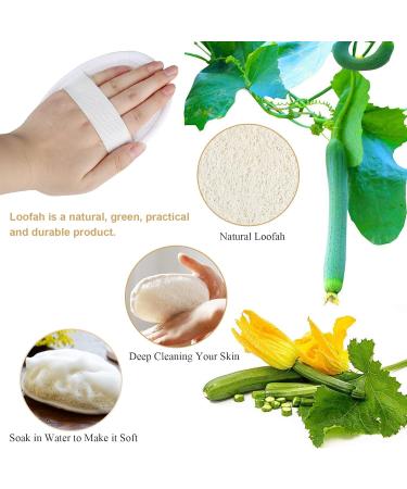 Exfoliating Loofah Sponge Pads - 8 Pack Gourd Scrub Gloves for Men & Women | Ideal for Bathing & Spa | Beige - Buy Online on GoSupps.com