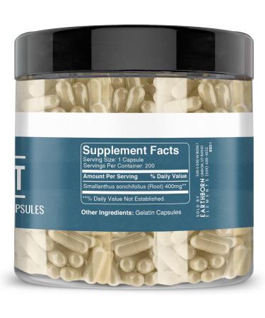 Earthborn Elements Psyllium Husk and Yacon Root Bundle 200 Capsules Pure & Undiluted No Additives - Buy Online on GoSupps.com