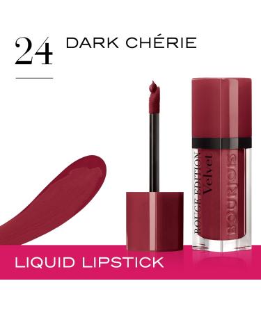 Bourjois Rouge Edition Velvet Liquid Lipstick 24 Dark Cherie Reds - 7.7ml | Long-Lasting Matte Lip Color - Buy Online on GoSupps.com
