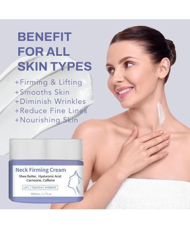 Neck Firming Cream - Anti-Aging Lift for Crepey Skin | Organic Tightening & Smoothing Neck & D collet Cream - 1.7 Floz - Buy Online on GoSupps.com