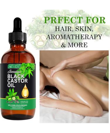 Jamaican Black Castor Oil 120ML Massage Oil for Aromatherapy 100% Pure Natural Cold Pressed Organic Castor Oil Stimulate Growth for Hair Eyelashes Eyebrows Skin Moisturizer & Hair Oil and Body Oil - Buy Online on GoSupps.com