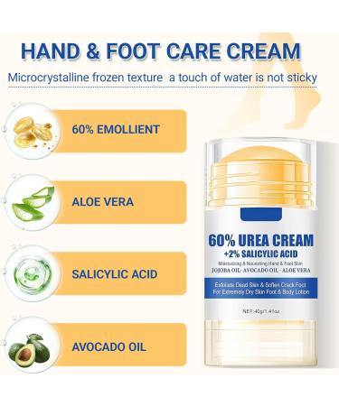 GAOMESIA Urea 60 foot cream 40 g intensive moisture care against calluses for dry and cracked feet heels and elbows foot care cream with aloe vera - Buy Online on GoSupps.com