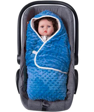 Baby Swaddle Blanket with Hat | Ultra Thick 90x90cm | for Stroller, Baby Carrier, High Chair | Grey Stars Design | Blue Whale | 6-12 Months - Buy Online on GoSupps.com