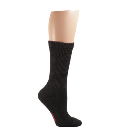 MD USA Premium Seamless Comfort Diabetic Crew Socks Black Large