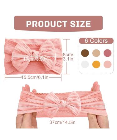 Uwiyo 6-Pack Baby Turban Headband Set | Soft Nylon Flower Loop Hairbands for Newborns & Toddlers - Buy Online on GoSupps.com