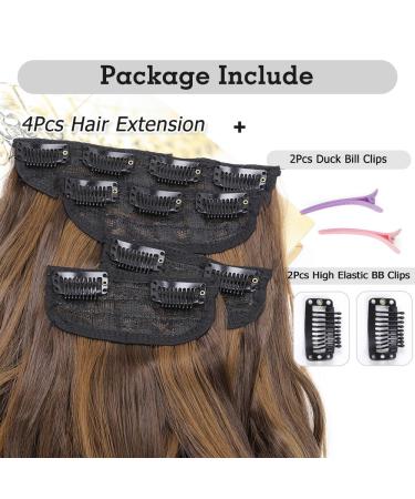 YDDM 20 Inch Wavy Clip-In Hair Extensions | Realistic Synthetic Hair | Affordable 4pcs Set for Women (Color 8H27#) - Buy Online on GoSupps.com
