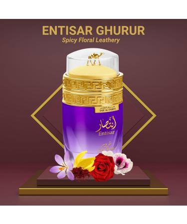 Entisar Ghurur Alcohol-Free Acqua de Parfum for Women | Spicy Floral Leathery Fragrance | Arabian Perfumes from Dubai 3.4 Fl. Oz. - Buy Online on GoSupps.com