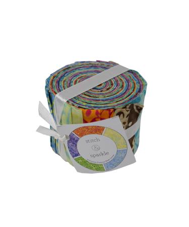 Stitch & Sparkle Indonesian Premium Batik Cotton Vibrant Dreams Jelly Roll 2.5''x 44''