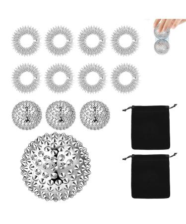 4 pieces of hedgehog ball 8 acupressure ring skills borderline skills set stress adults hedgehog ball metal hedgehog balls massage ball with knobs hedgehog ball hard hedgehog ball small massage rings by finger